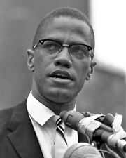 1963 Harlem Civil Rights Rally MALCOLM X Glossy 8x10 Photo Print Minister Poster picture