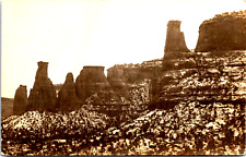 Real Photo RPPC Postcard Boy & Girl Columns at Corn Mountain Zuni New Mexico picture