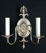 Architectural Salvage Restored & Rewired Ornate Silver Toned Wall Sconce picture