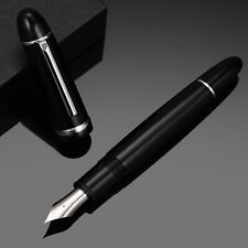 Jinhao X159 Fountain Pen Black With Silver Clip Fine Nib Acrylic Screw Cap 27g picture
