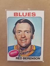 Red Berenson Autograph Card Signed Hockey NHL Blues 1975 Topps COA picture
