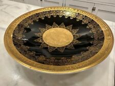 Rare 1930s RRW Retsch Cake Stand Fruit Bowl Bavaria Black Gold Germany Versace picture