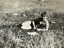 1960s Pretty Woman Bikini Cool Hips Lying on grass Vintage Photo Snapshot picture