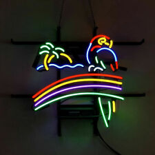 Rainbow Parrot Palm Tree Neon Light Sign Lamp Beer Bar Wall Decor Tube 20