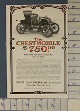 1903 CRESTMOBILE CAMBRIDGE CAR AUTO SHOP MECHANIC VINTAGE HISTORIC AD A-1988 picture