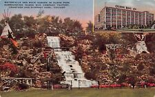 Chicago IL Illinois Waterfalls Rock Garden Olson Rug Company Vtg Postcard N1 picture