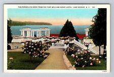 Lake George NY-New York, Pergola As Seen From Fort William Vintage Postcard picture