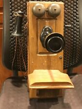 Antique 1910-1913 dates Solid Oak Hand Crank Wall Phone Total 19
