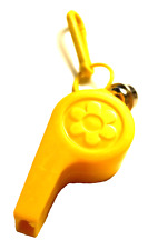 Vintage 1980s Plastic Charm Whistle Yellow for 80s Charms Necklace Clip On Retro picture