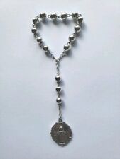 Vtg Sterling Silver Beads Rosary Chaplet Infant Child Of Prague Sterling Medal  picture