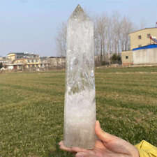 4.07lb Natural Clear Quartz Obelisk Energy Cystal Point Wand Tower Reiki Healing picture