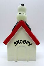 Vintage 1970 Snoopy Peanuts Ceramic Figural Doghouse Piggy Coin Bank picture