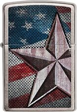 Zippo 28653 Retro Star and Flag Brushed Chrome picture