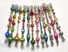 ✨️🌷12 Fun Springtime Vtg Mercury Glass Garland Icicle Bead Ornaments 4~4.5