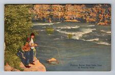 MO-Missouri, Fishing Below Bass Lake Dam in Roaring River, Vintage Postcard picture