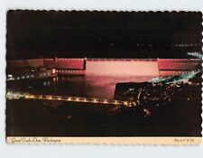 Postcard Grand Coulee Dam at Night Washington USA picture