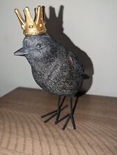 Bird With A Crown Figurine Home Decor Black picture