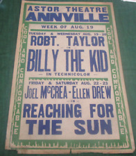 Annville PA Movie Poster Astor Theatre Robert Taylor Billie The KId 22x14