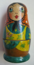 Vintage Small 3 Piece RUSSIAN MATRYOSHKA DOLL picture