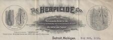 DETROIT, MI ~ THE HERPICIDE Co., DANDRUF REMEDY ~ ILLUSTRATED LETTERHEAD 1910 picture