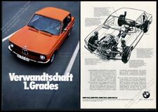 1974 BMW 2002 orange car photo German vintage print ad picture