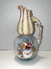 Vintage Austrian Gorgeous Porcelain Pitcher/Vase Painted With Floral Pattern picture
