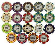 Monte Carlo Smooth 14 Gram Poker Chips MEGA 20 Chips Sample Set Pack - NEW  picture