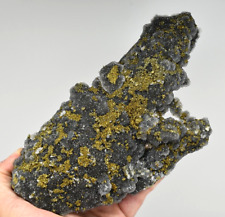 Chalcopyrite on Quartz with Calcite - Casteel Mine, Iron Co., Missouri picture