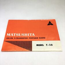 Vintage Original MATSUSHITA AM-FM Transistor Portable T-30 Owner’s Instructions picture