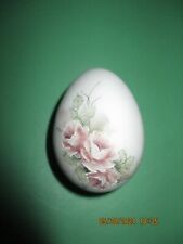 Vintage Hand Painted Porcelain Bisque Colorful Floral Egg picture