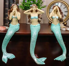 Ebros See Hear Speak No Evil Mermaid Sirens Shelf Sitter Figurines 9.25
