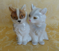 RARE Keramos Wien Knight Ceramics Two Cats Together Figurine Austria Signed 1683 picture