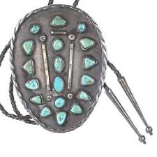 Huge c1950's Navajo silver and turquoise bolo tie picture