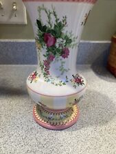 LAURA ASHLEY English Country ROSE Vase Gorgeous Pink Yellow 9
