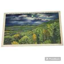Postcard Moonlight Scene of Cashiers Valley Whiteside Mountain Vintage A19 picture