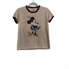 Disney Light Brown T Shirt Mickey Mouse Graphic Crewneck Pullover Short Sleeve M picture