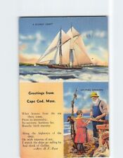 Postcard Sturdy Craft & Helping Grandpa Greetings from Cape Cod Massachusetts picture