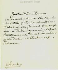 RARE “Supreme Court Justice” David J Brewer Hand Written Letter picture