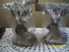 Pair Vintage Rudolph Red Nose Reindeer JAPAN New Old Stock Bell Head Swivel picture