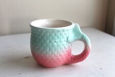 Whimsical Mermaid Core Ceramic Mug Ombre Mint Coral Pastel Coffee Tea Cup picture