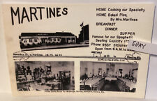 EARLY MARTINES RESTAURANT RARE AD ST CLAIRSVILLE OHIO NEAR WHEELING NEW POSTCARD picture