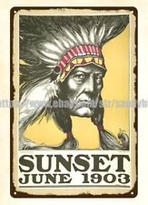 1903 Sunset native American Indian native American Indian metal tin sign picture