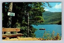 New Rochelle NY-New York, Lake George From Glen Island, Vintage c1961 Postcard picture