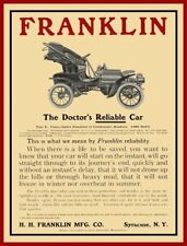 1905 Franklin Motor Cars of Syracuse, NY New Metal Sign: Large Size - 12 x 16