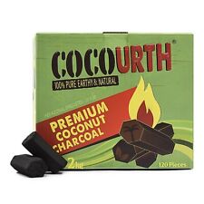 CocoUrth 120 Pcs Natural Coconut Hookah Charcoal Coal (HEXAGONS) 2kg picture