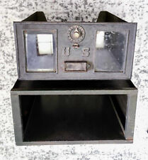 EARLY ORIGINAL 1900's BRASS POST OFFICE BOX DOOR MAIL DRAWER & METAL CASE picture