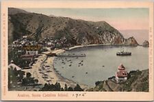 CATALINA ISLAND California Postcard Avalon Harbor Bird's-Eye View - Hand-Colored picture