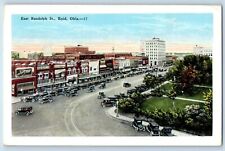 Enid Oklahoma Postcard East Randolph St. Exterior Building c1920 Vintage Antique picture