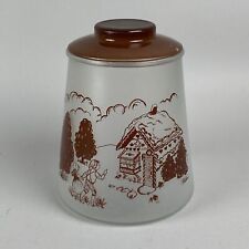 Hansel and Gretel Ginger Bread House Glass Cookie Jar with Lid, 8