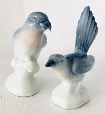 Vintage Blue Bird Set of 2 Figurines Porcelain Gerold Western Germany Bavaria picture